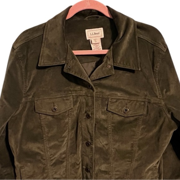 L.L. BEAN Velvet Jean Jacket Size XL Olive Army Green - Picture 5 of 5